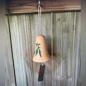 Vintage Southwestern Tesa Hand Painted Wind Chime Bell w Copper Clapper 6”